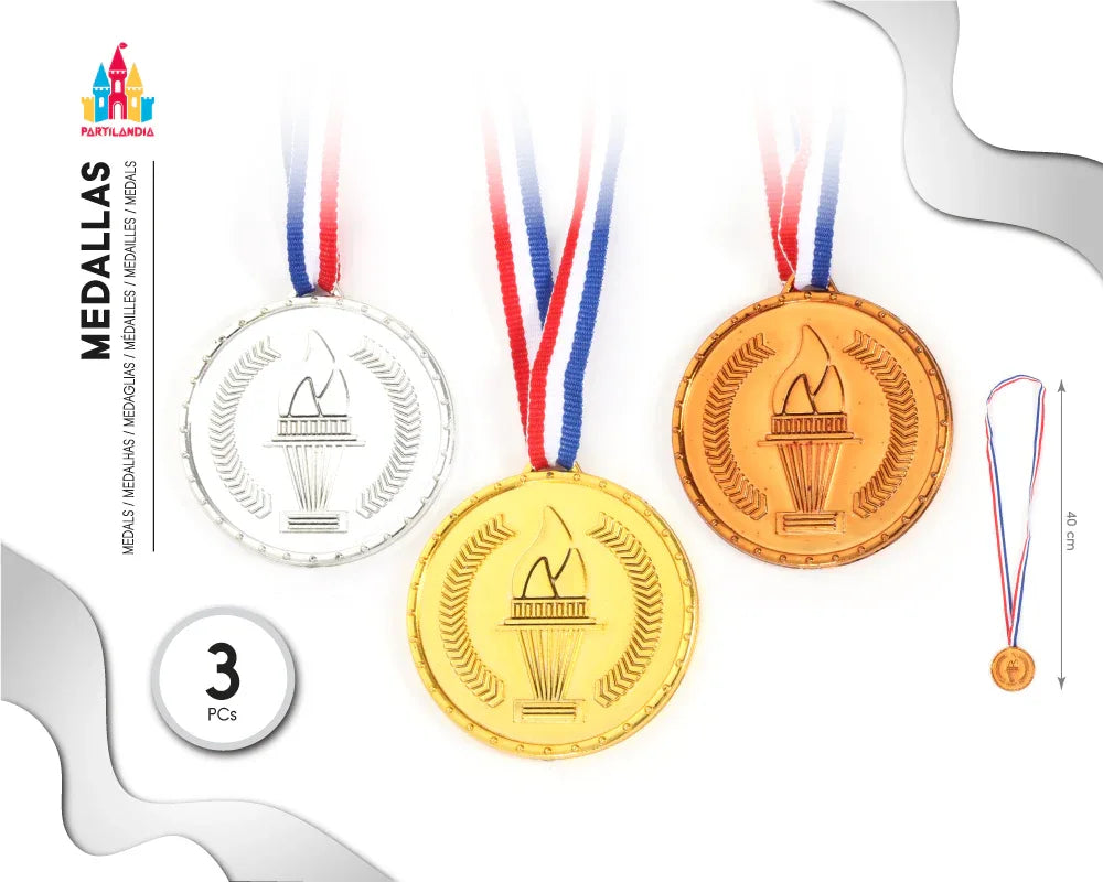PACK DE 3 MEDALLAS - yupiparty