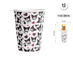 VASO 270ML KUROMI HELLO KITTY 12PCS - yupiparty