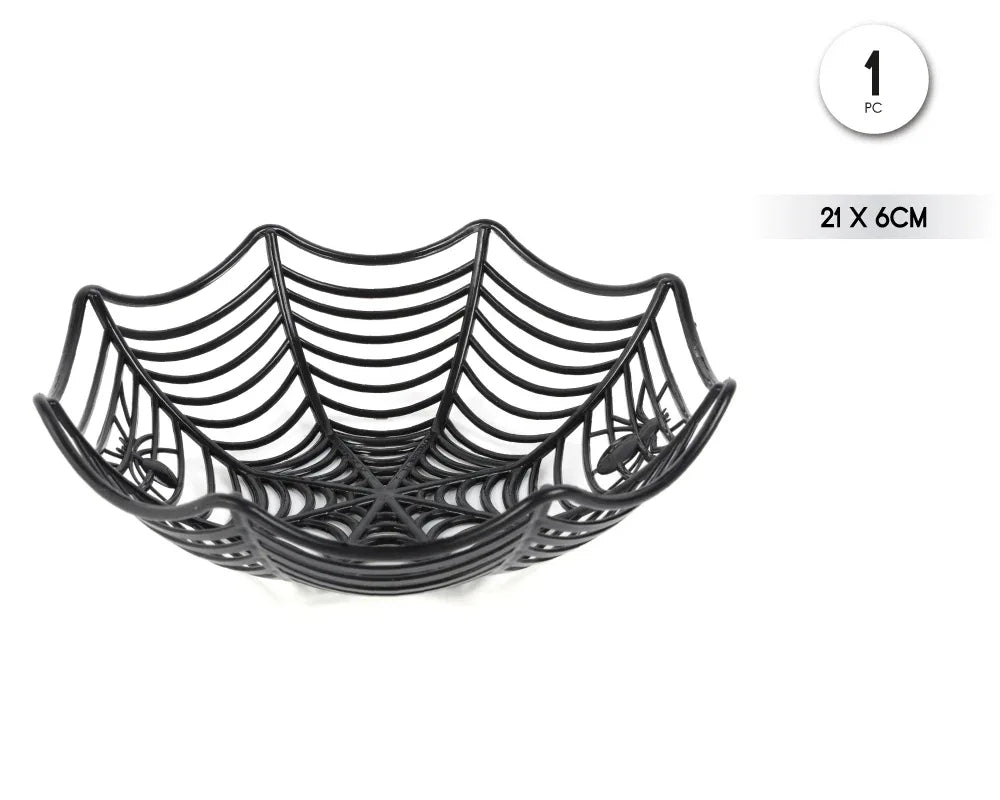 CESTA SPIDERWEB 21*6CM NEGRA - yupiparty