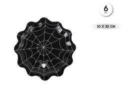 PLATOS DE PAPEL TELARAÑA 6PCS - yupiparty