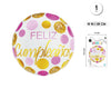 GLOBO FOIL REDONDO 18/45CM FELIZ CUMPLE - yupiparty