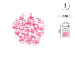 CONFETTI 20 MINI CHUPETES 2CM ROSA - yupiparty