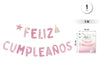 GUIENALDA FELIZ CUMPLE ROSA DORADO 3M - yupiparty