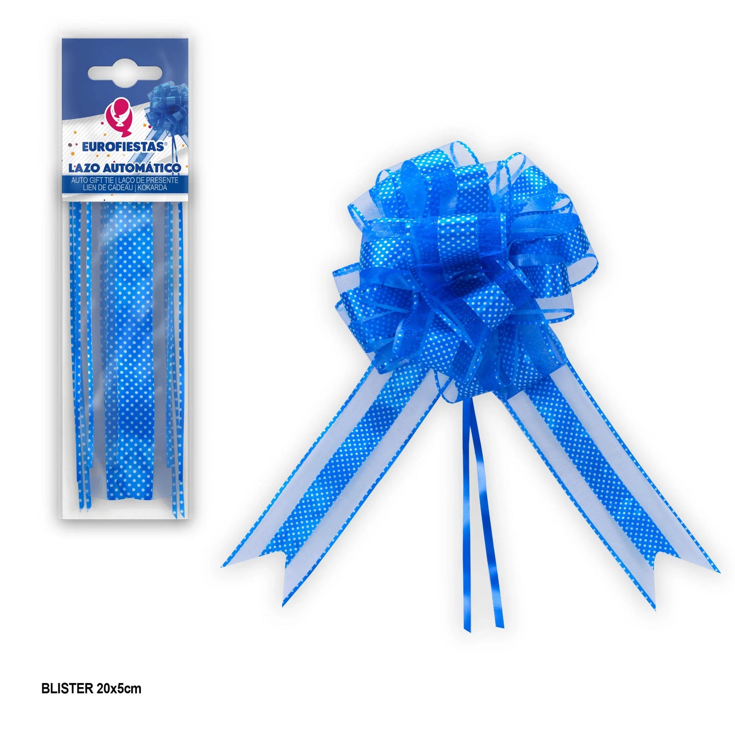 LAZO AUTOMATICO 30mm LUNARES MARINO - yupiparty