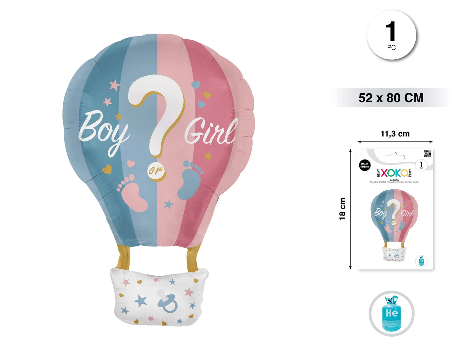 GLOBO FOIL BOY OR GIRL 52*80CM - yupiparty