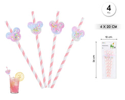 PAJITAS DECORADAS 4PCS RATON - yupiparty