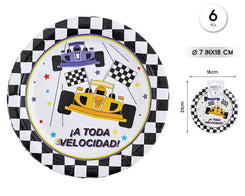 PLATO 18CM COCHE CARRERA - yupiparty
