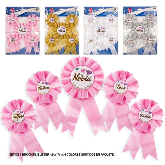 SET DE BROCHES DESPEDIDA NOVIA Y MOTES 4 - yupiparty