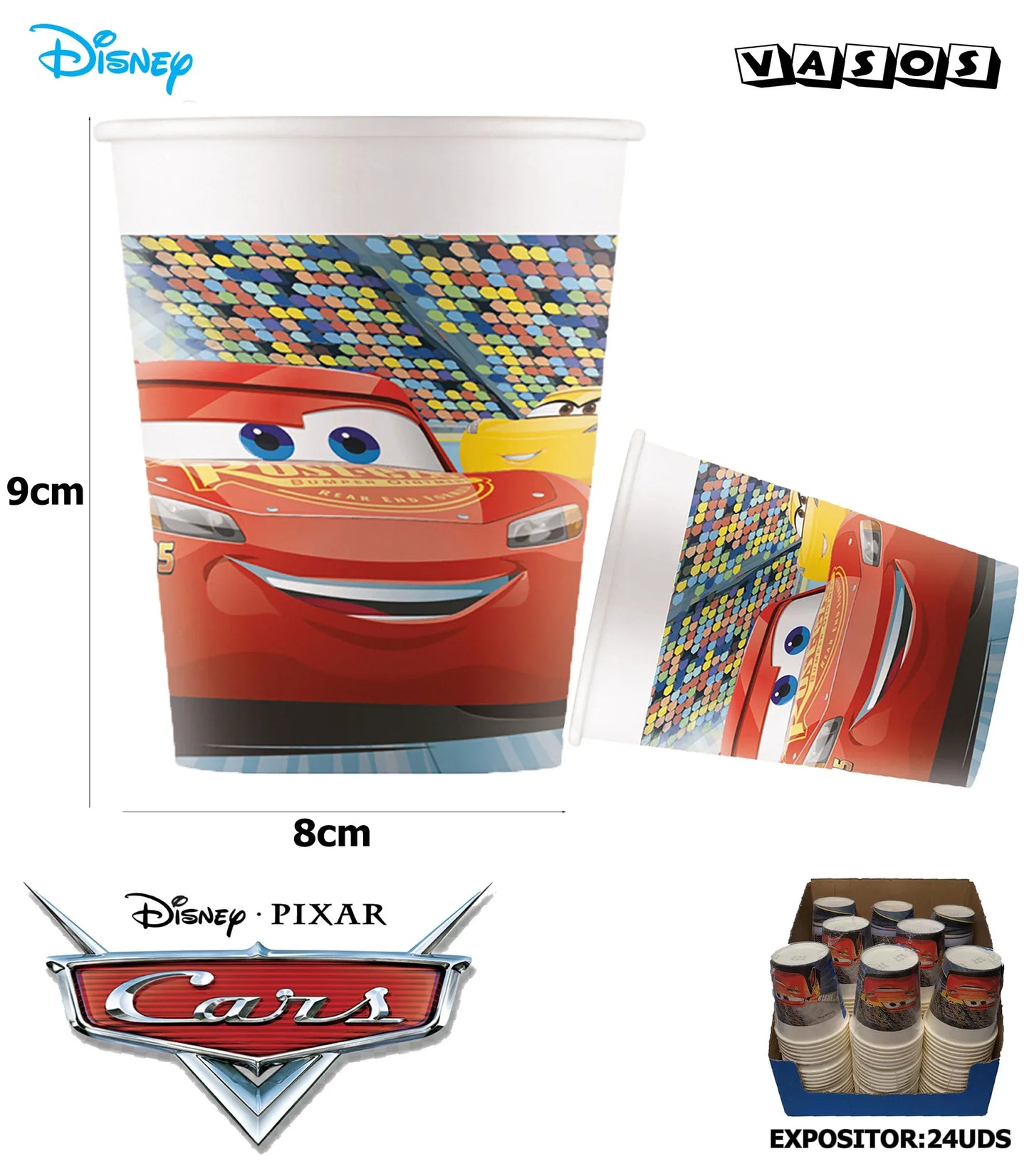 VASO DE PAPEL CARS 3 6PCS - yupiparty