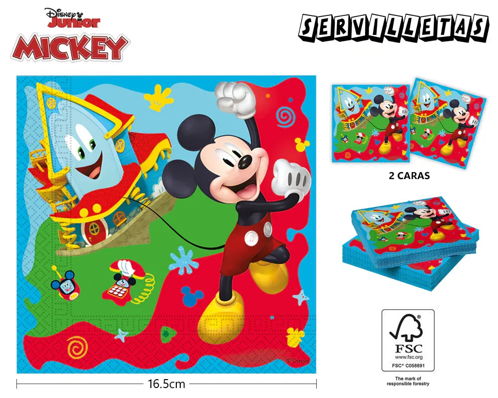 SERVILLETA DE PAPEL MICKEY ROCK THE HOUS - yupiparty