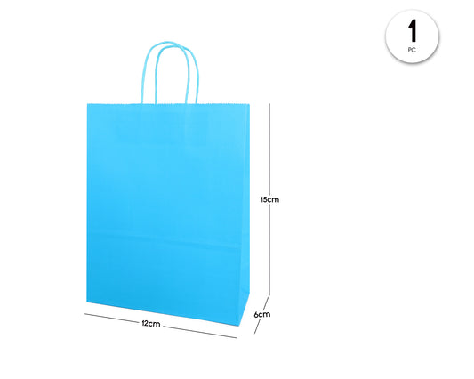 BOLSA REGALO KRAFT AZUL 12*6*15CM
