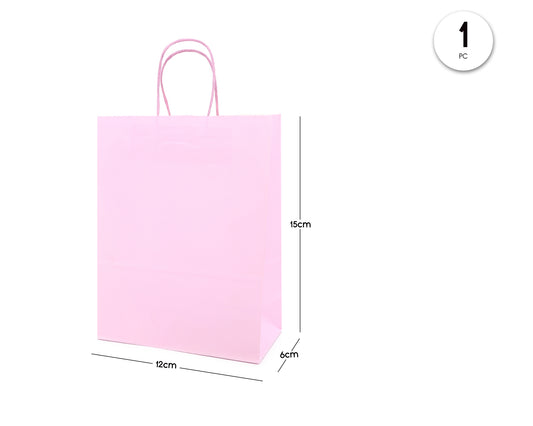 BOLSA REGALO KRAFT ROSA 12*6*15CM