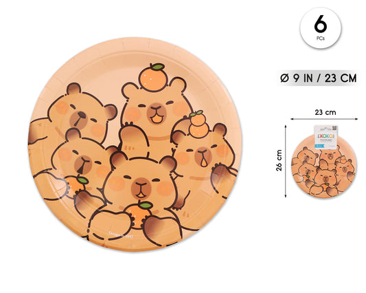 PLATO 23CM CAPIBARA 6PCS