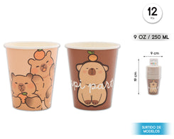 VASO 90Z/250ML CAPIBARA 12 PCS
