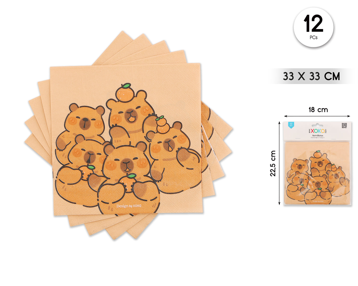 SERVILLETAS CAPIBARA 12PCS