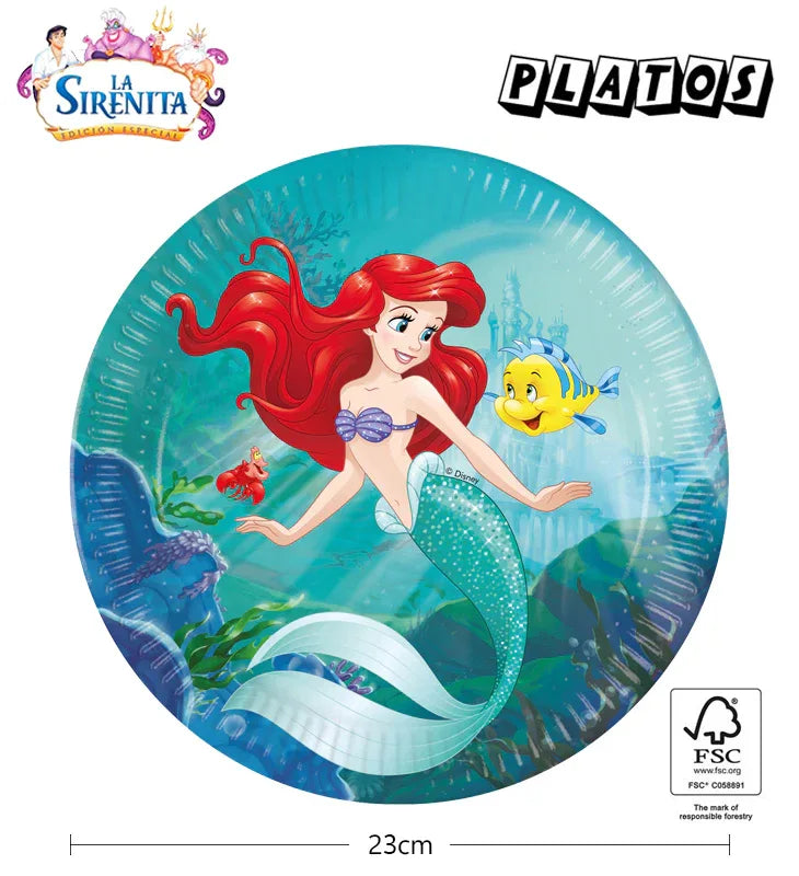 PLATOS DE PAPEL 23CM DE ARIEL CURIOUS - yupiparty