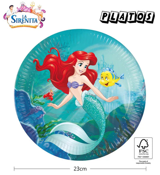 PLATOS DE PAPEL 23CM DE ARIEL CURIOUS - yupiparty