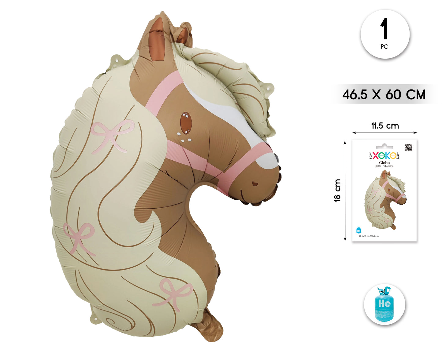 GLOBO FOIL CABEZA CABALLO 46.5*60CM