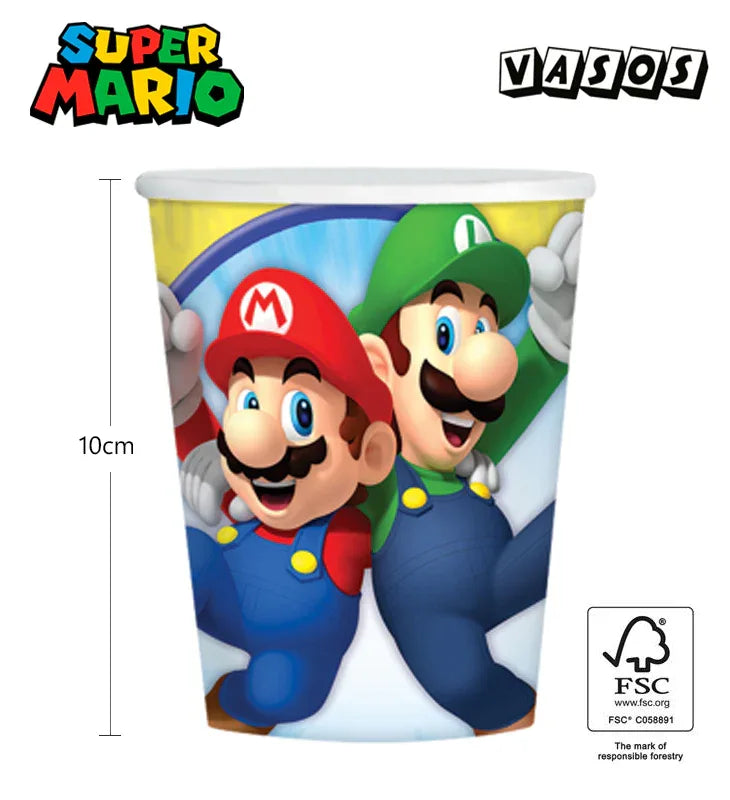 8 VASOS SUPER MARIO 250ML - yupiparty