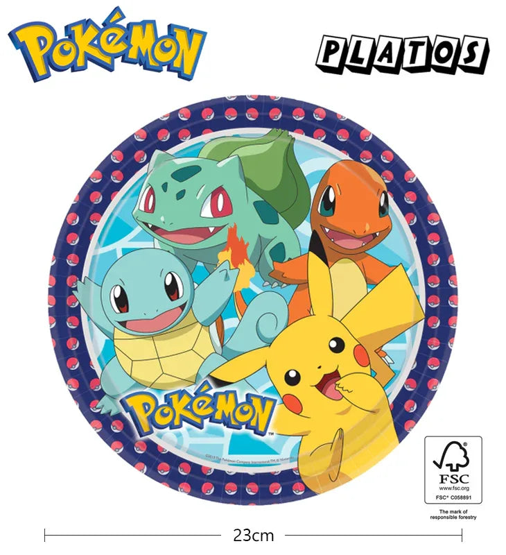 PLATOS 23CM POKEMON - yupiparty