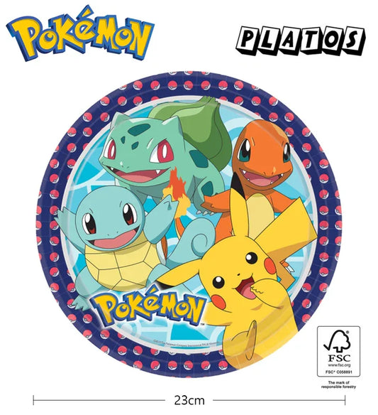 PLATOS 23CM POKEMON - yupiparty