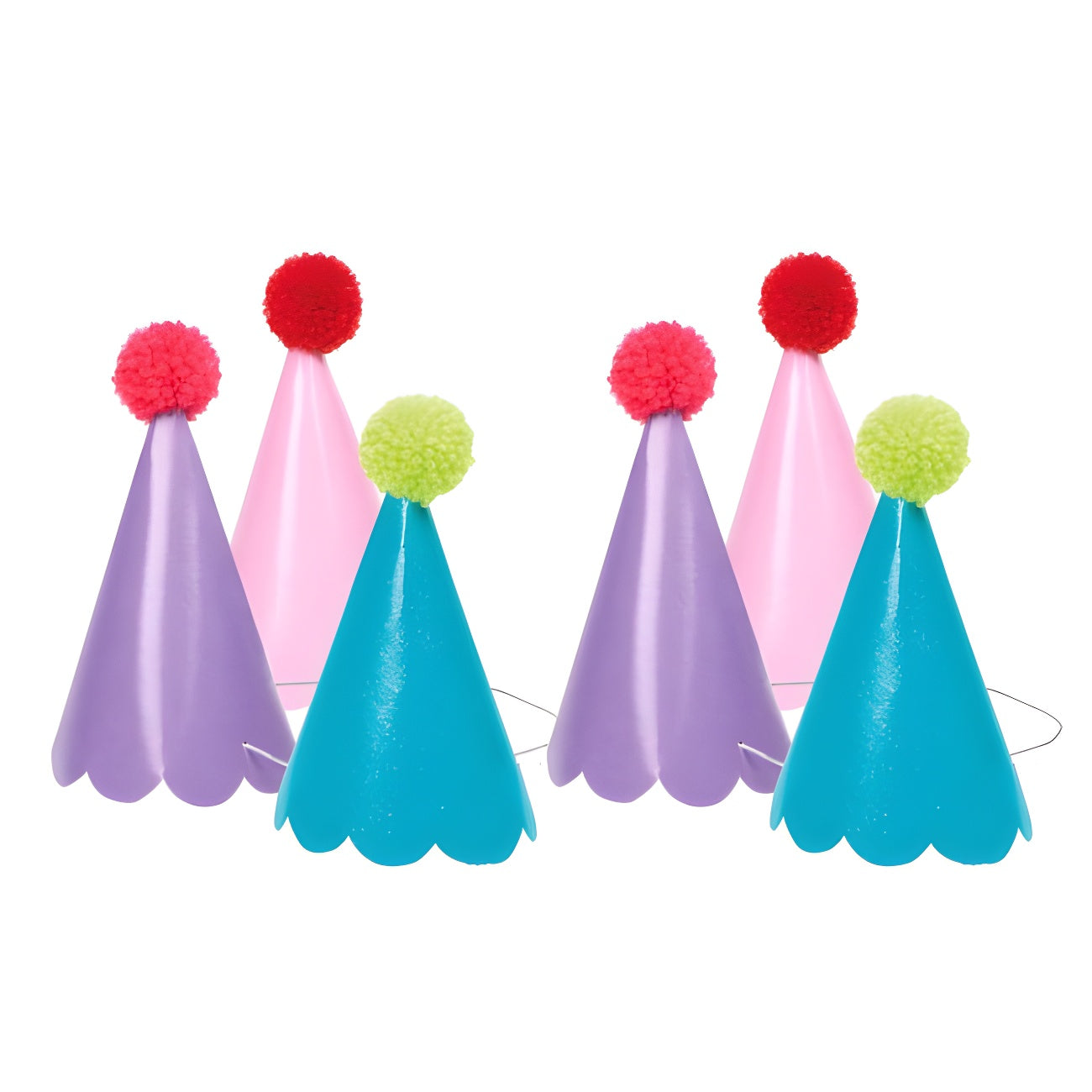 SET GORRO GLITTER POMPON COLORES SURTIDOS 6PCS