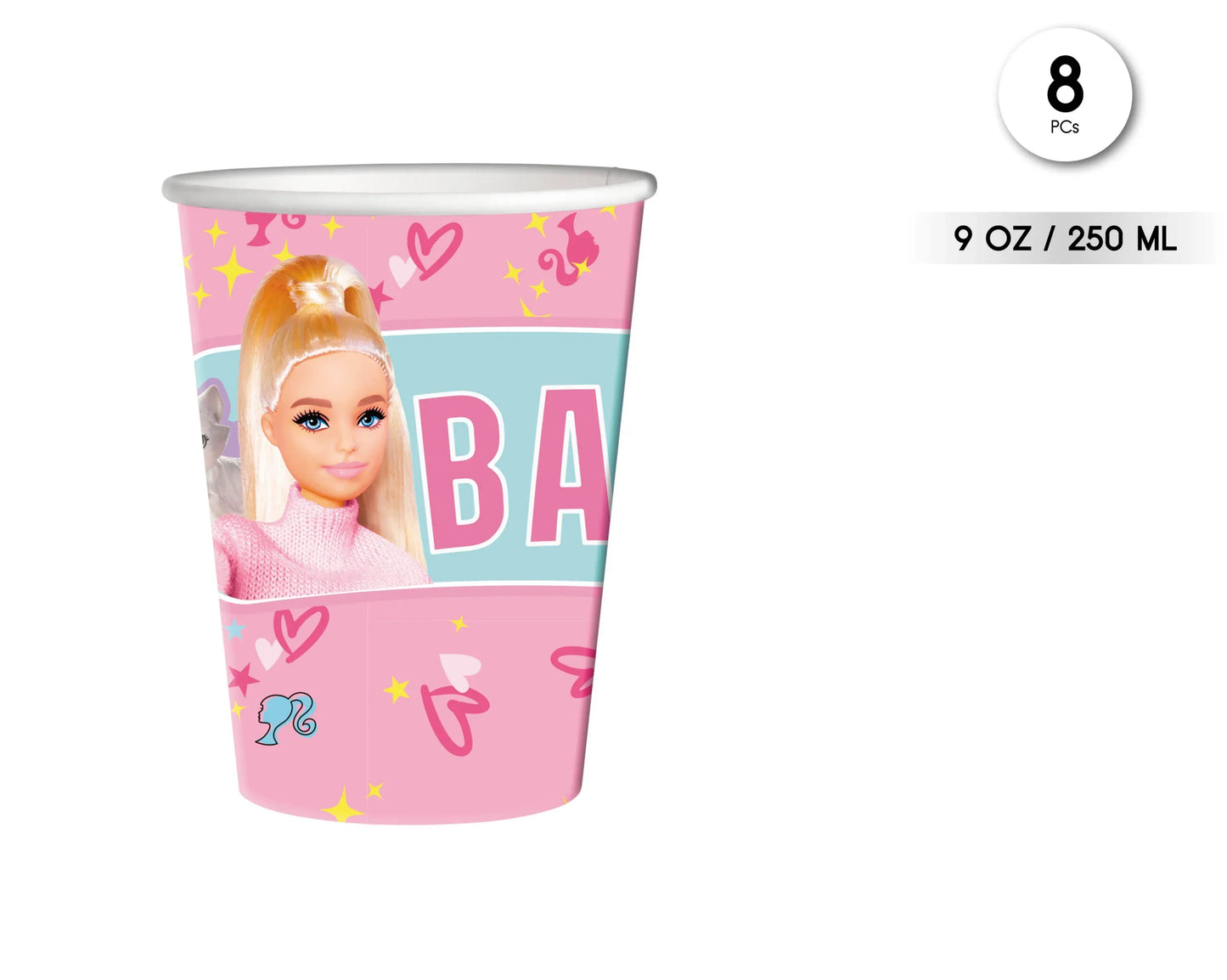 8 VASOS BARBIE - yupiparty