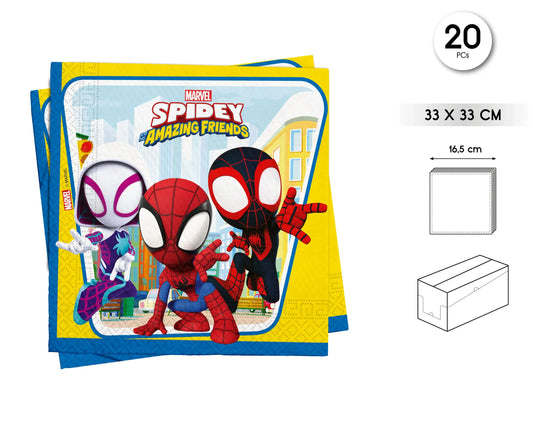 20 SERVILLETAS 33CM SPIDEY & HIS AMAZING - yupiparty