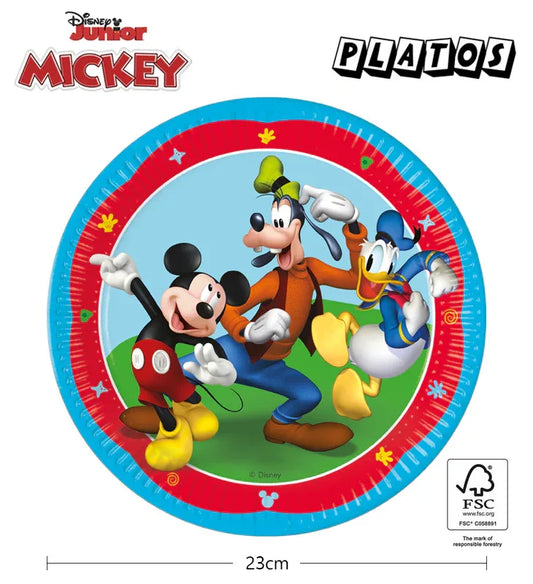 Platos Mickey Mouse 23cm Pack 6 - Licencia Oficial Disney - yupiparty