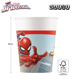 Vasos Spiderman 200ml Pack 6 - Licencia Oficial Marvel - yupiparty