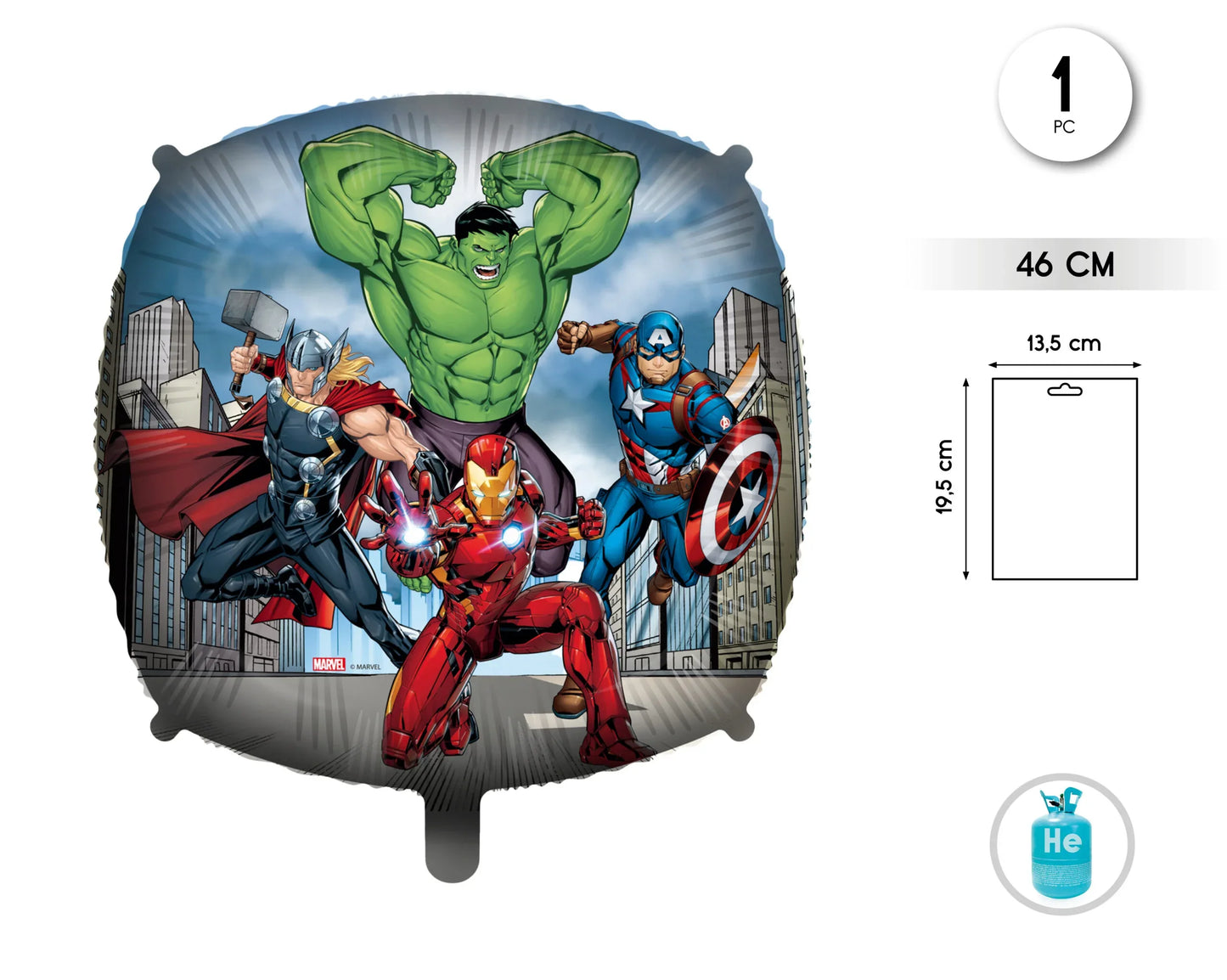 GLOBO FOIL AVENGERS 46CM - yupiparty