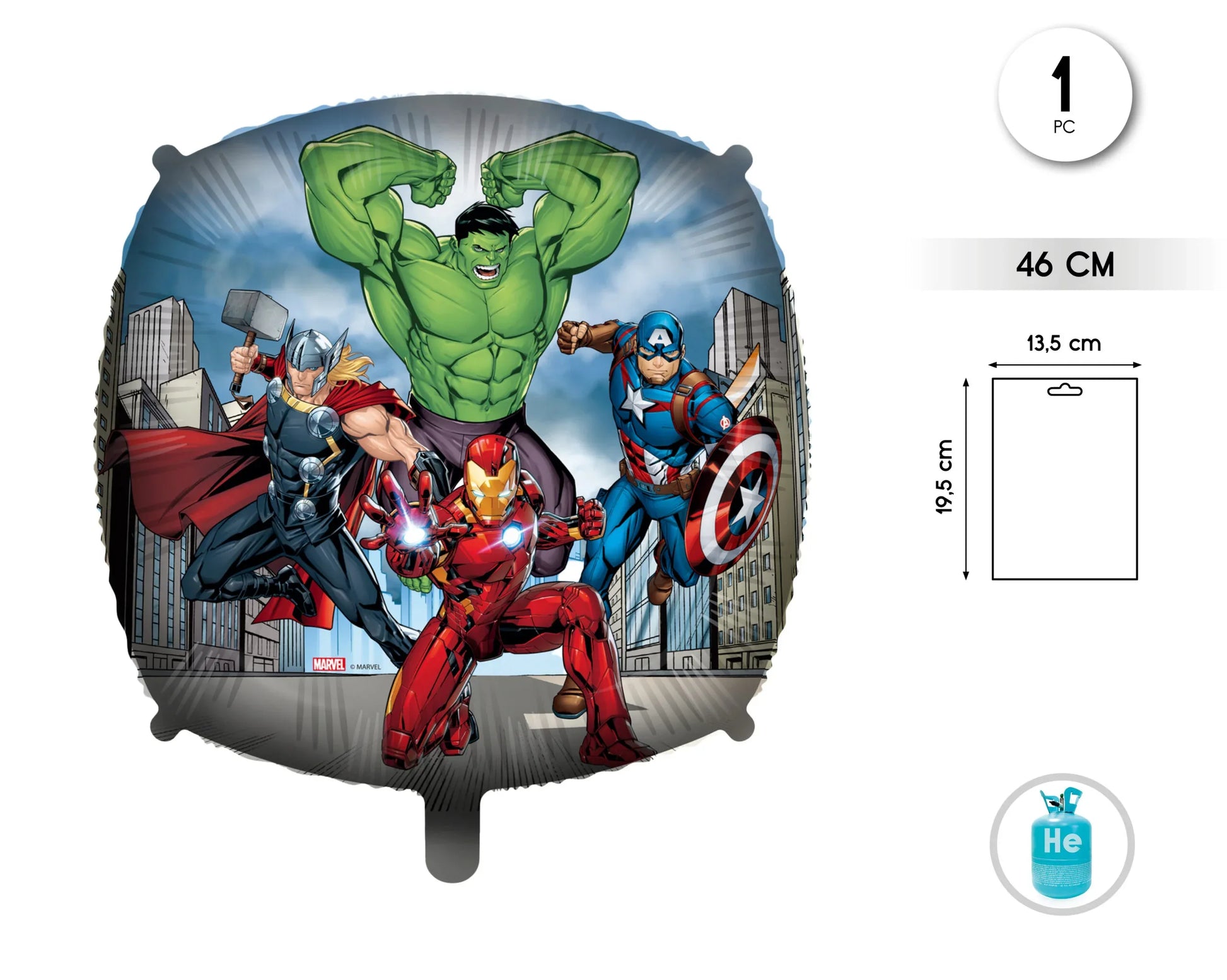 GLOBO FOIL AVENGERS 46CM - yupiparty