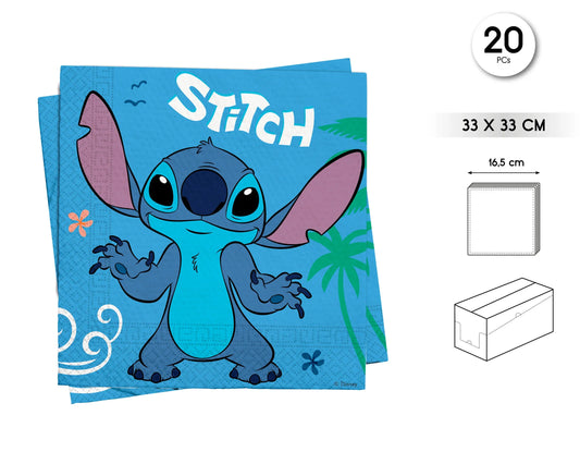 20 SERVILLETAS 33CM STITCH & ANGEL - yupiparty