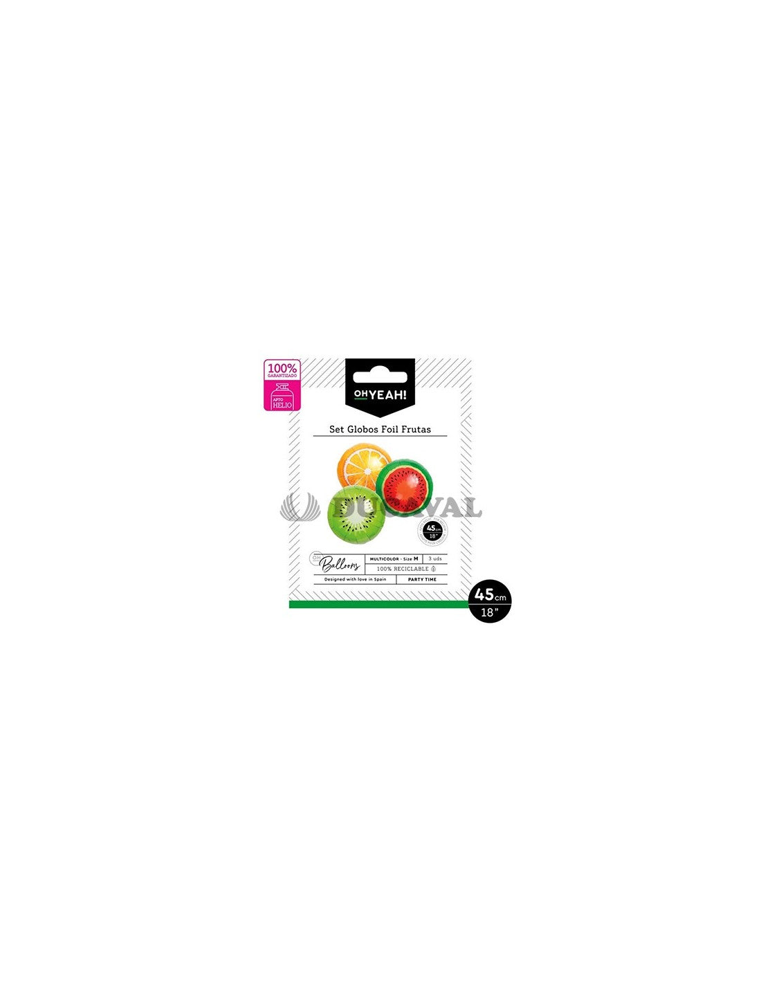 SET GLOBOS FOIL FRUTAS 3PCS