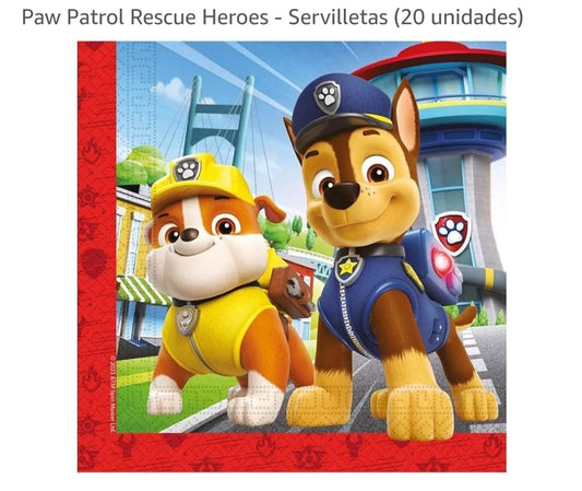 SERVILLETAS DE PAPEL 2CAPAS DE PAW PATROL