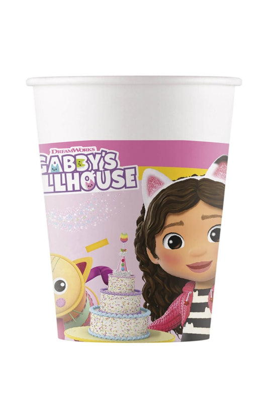 VASOS DE PAPEL 200ML GABBY"S DOLLHOUSE PACK 6