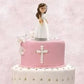 FIGURA NIÑA COMUNION PASTEL Y BIBLIA - yupiparty