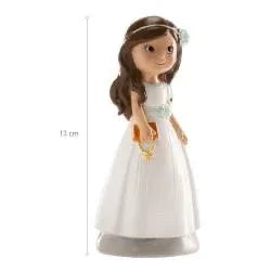 FIGURA NIÑA COMUNION PASTEL Y BIBLIA - yupiparty