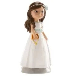 FIGURA NIÑA COMUNION PASTEL Y BIBLIA - yupiparty