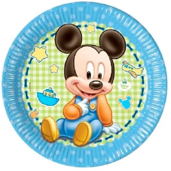 Platos Baby Mickey Mouse Pack 8 - Licencia Oficial Disney - yupiparty