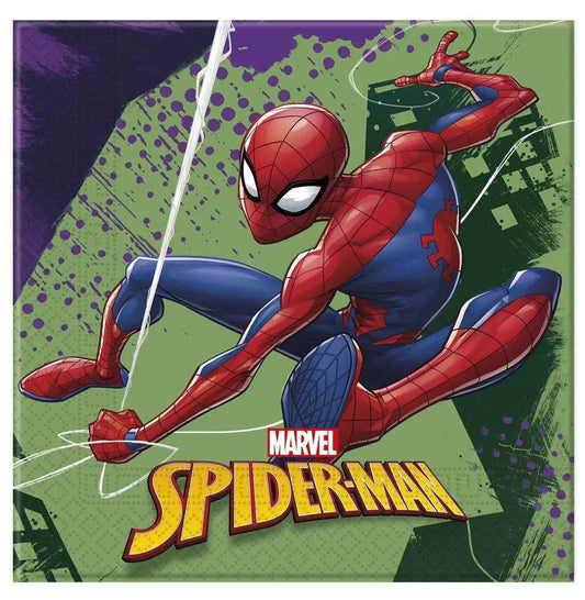 20 SERVILLETAS SPIDERMAN 33 CM - yupiparty