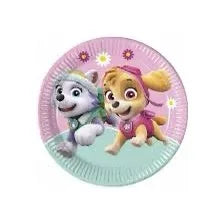 6 PLATOS PATRULLA CANINA ROSA (23 CM) - yupiparty