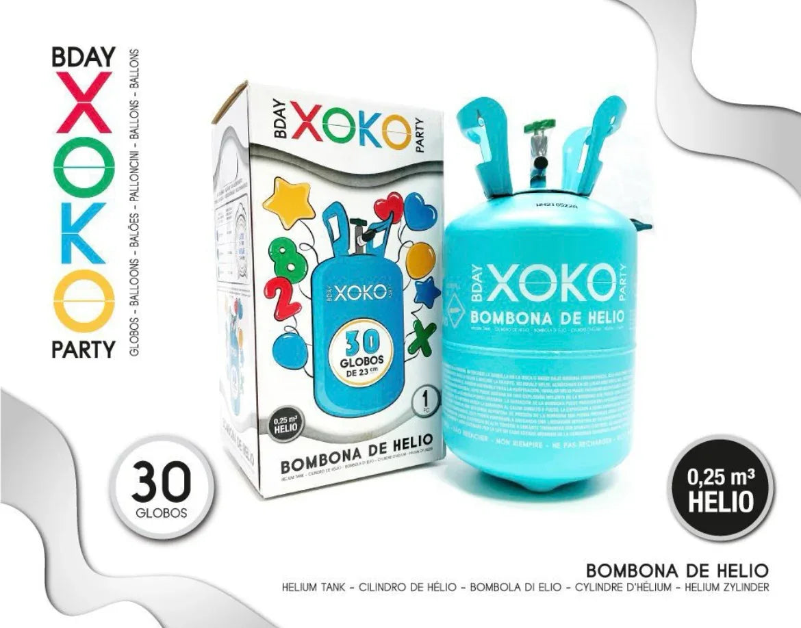 BOMBONA HELIO 30 GLOBOS ( 0,25 M3 ) - yupiparty