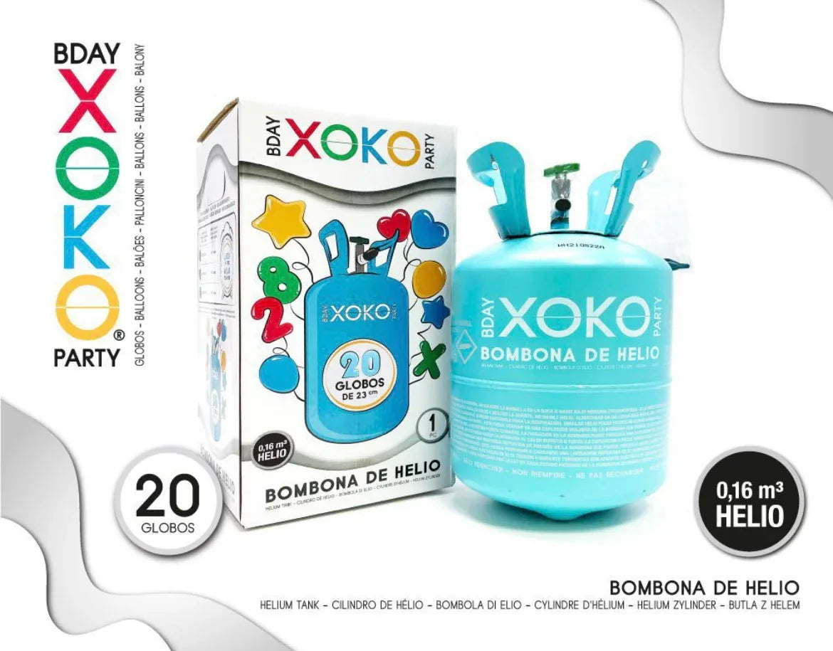 5L BOMBONA DE HELIO 20 GLOBOS 0.16M3 - yupiparty