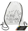 Mochila Pintable Navidad Personalizable - Actividad Creativa Infantil - yupiparty