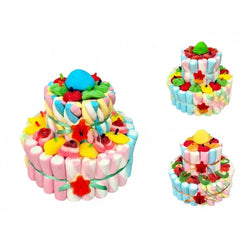 TARTA GOLOSINAS 2 BASES 19x18cm (Aprox 520G) - yupiparty