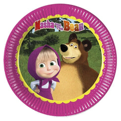 Platos Masha y el Oso 23cm Pack 8 - Licencia Oficial - yupiparty