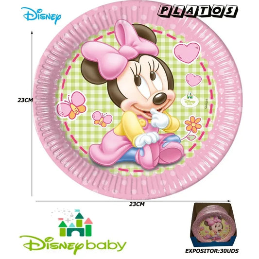 Platos Minnie Baby 23cm Pack 6 - Licencia Oficial Disney - yupiparty