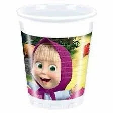 VASO PLASTICO MASHA AND THE BEAR 8PCS - yupiparty