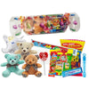 CAJA CARAMELO CON GOLOSINAS+PELUCHE (55x12Cm) - yupiparty